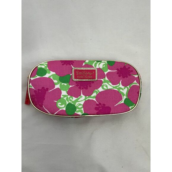Lilly Pulitzer for Estee Lauder Pink Cosmetic Bag Floral Barbiecore Cute Case - Picture 1 of 9